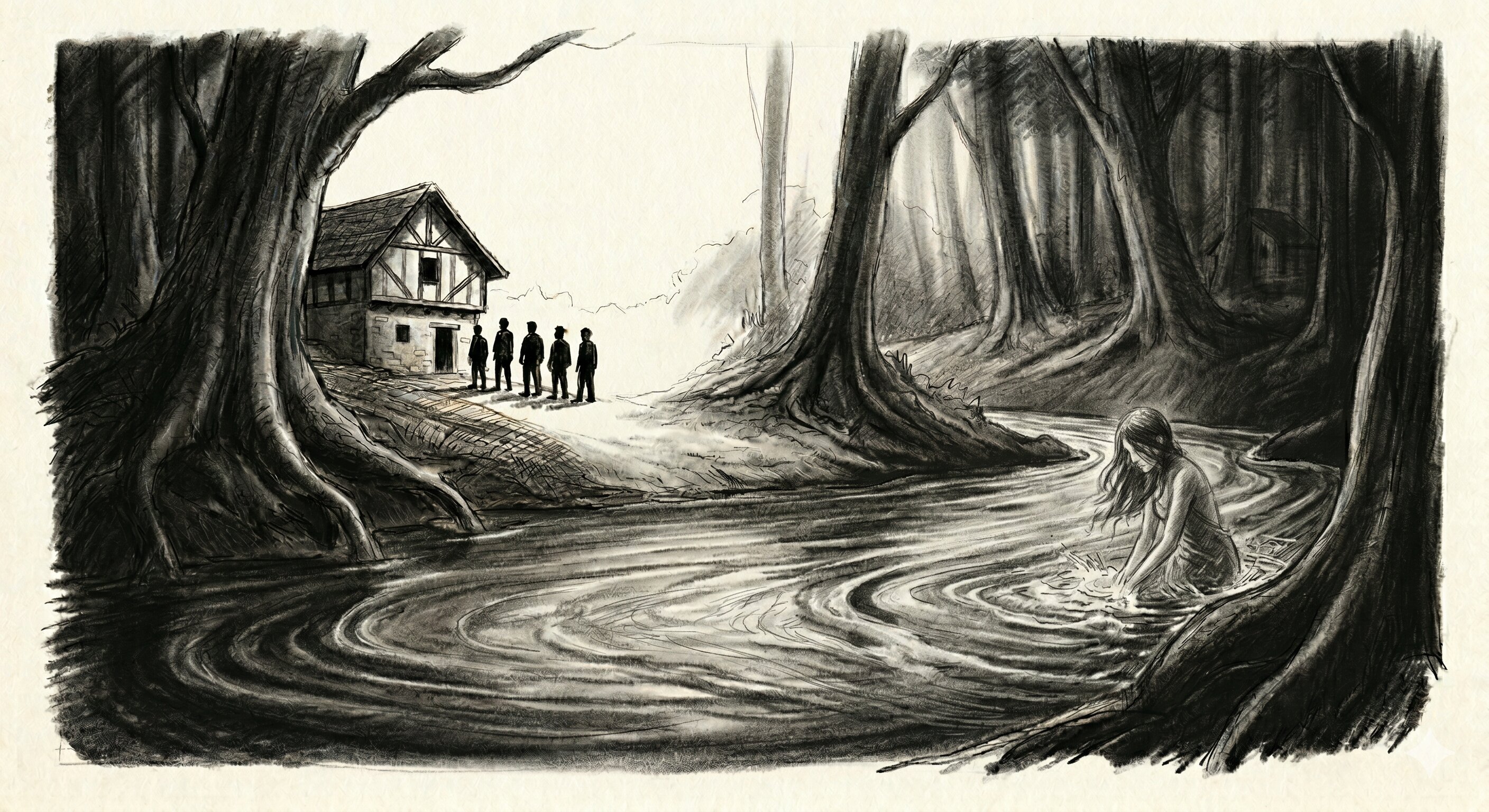 A girl standing by a river